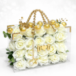 VIP bag  With chocolate _ 40 Rose _ Natural rose